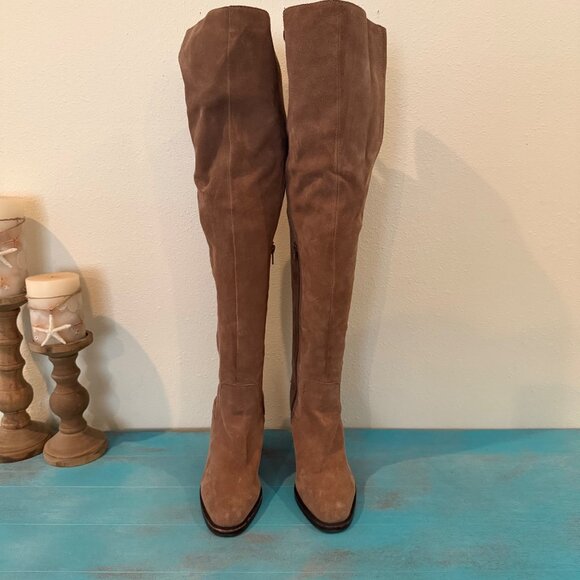 Jeffery Campbell Women's Brown Suede Boho Slouch Cottage OTK Boots Size 8 - Picture 2 of 10